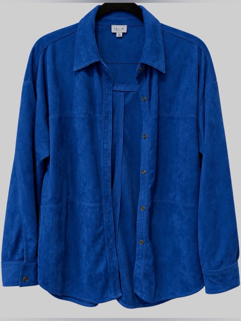 Le Lis Royal Blue Suede-Look Shirt Jacket. SO SOFT!!! Relaxed fit!